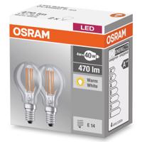 2PAK LED žárovka LED E14 P45 4W = 40W 470lm 2700K Teplá bílá Filament OSRAM Base OSRLEDW3025