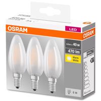 3PAK LED žárovka LED E14 B35 4,5W = 40W 470lm 2700K Teplá bílá 300° Filament OSRAM OSRLEDW3515