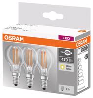 3PAK LED žárovka LED E14 P45 4W = 40W 470lm 2700K Teplá bílá 320° Filament OSRAM OSRLEDW0005