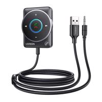 Adaptér Bluetooth 5.4 Ugreen CM723, USB + mini jack 3,5 mm, vestavěný mikrofon (černý) 068318