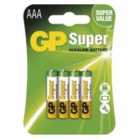 Alkalická baterie GP Super AAA (LR03) - 4 ks B1311