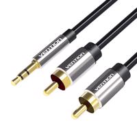 Audio kabel 3,5 mm na 2x RCA Vention BCFBI 3 m černý