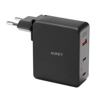 Aukey PA-B7O, 1xUSB-A, 2xUSB-C, 140W GaN síťová nabíječka (černá)