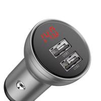 Autonabíječka Baseus s displejem, 2x USB, 4,8 A, 24 W (stříbrná) 021091 021091