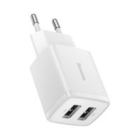 Baseus Kompaktní síťová nabíječka 2x USB 10,5 W bílá (CCXJ010202) 6932172606916 6932172606916