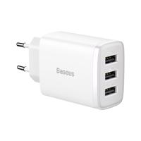 Baseus Kompaktní síťová nabíječka 3x USB 17W bílá (CCXJ020102) 6932172606978 6932172606978