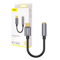 Baseus L54 USB-C + audio adaptér s 3,5mm mini jackem (šedý) 020122