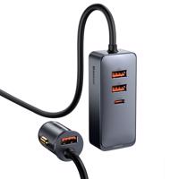 Baseus Share Together autonabíječka s prodlužovačem, 3x USB, USB-C, 120W (šedá) 027461 027461