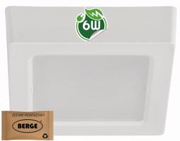 Berge Čtvercový LED panel bílý - přisazený - 6W - PC - neutrální bílá BP002