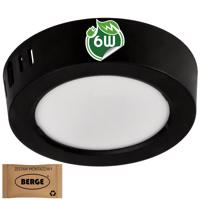 Berge Kulatý LED panel černý - přisazený - 6W - PC - neutrální bílá BPC005