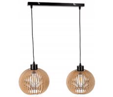 Berge Stropní LED svítidlo LOFT 2xE27 - WOOD - černé P0006_2XLUCA05