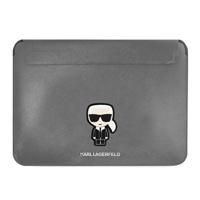 Brašna na notebook Karl Lagerfeld Saffiano Ikonik Karl 16'' - stříbrná 3666339040253