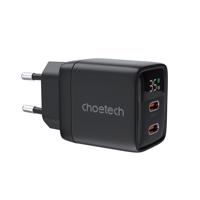 Choetech PD6051 USB-C USB-C PD 35W GaN síťová nabíječka s displejem - černá 6932112106100 6932112106100