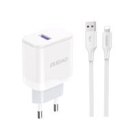 Dudao A20EU USB-A 18W síťová nabíječka - bílá + kabel USB-A - Lightning 6976625331994 6976625331994