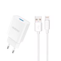 Dudao A4EU USB-A 2,1A síťová nabíječka - bílá + kabel USB-A - Lightning 6976625331956 6976625331956