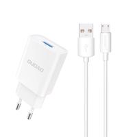 Dudao A4EU USB-A 2,1A síťová nabíječka - bílá + kabel USB-A - micro USB 6976625331963 6976625331963