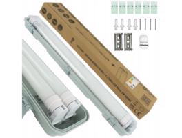 Eco Light Hermetické svítidlo 60cm + 2x LED trubice studená bílá - SET EC61061