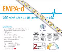 Epiled LED pásek 12V DC PROFI 5m 19,2W/m 120ks/m 2835 STUDENÁ BÍLÁ EMPA-dWH