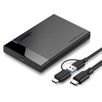 Externí kryt HDD/SSD 2,5" UGREEN US221, SATA, USB 3.0 + USB-C na USB-C 3.1 (černý) 022502