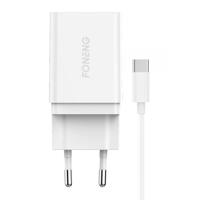 Foneng 1x síťová nabíječka USB K300 + kabel USB na USB-C 045600