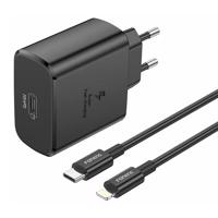 Foneng EU62 USB-C 45W síťová nabíječka + kabel USB-C na lightning (černý)