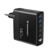 GaN Wozinsky CGWCB 140W síťová nabíječka 3 x USB-C / 2 x USB-A - černá 5907769308635 5907769308635