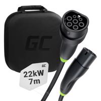 Green Cell Snap Typ 2 EV Charging kabel 22 kW 7 m pro Tesla Model 3 S X Y, VW ID.3, ID.4, Kia EV6, Hyundai IONIQ 5, Ford Mach-E EVKABGC02