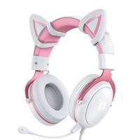 Herní sluchátka ONIKUMA X10 White/Pink/Cat Ears