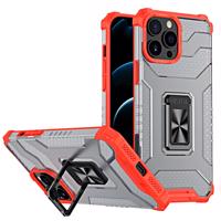 Hurtel Crystal Ring Case obrněný hybridní kryt + magnetický držák iPhone 13 Pro červený 5907769330933