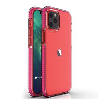 Hurtel Gelové pouzdro Spring Case s barevným rámečkem pro iPhone 12 mini tmavě růžové 5907769323140