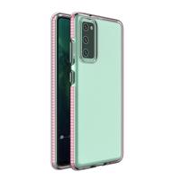 Hurtel Gelové pouzdro Spring Case s barevným rámečkem pro Samsung Galaxy A72 4G světle růžové 5907769324819