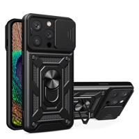 Hurtel Hybrid Armor Camshield iPhone 14 Pro obrněné pouzdro s krytem fotoaparátu černé 5907769349935