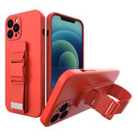 Hurtel Lanové pouzdro gelové pouzdro se šňůrkou na krk iPhone 8 Plus / iPhone 7 Plus červené 5907769328459