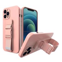 Hurtel Lanové pouzdro gelové pouzdro se šňůrkou na krk iPhone 8 Plus / iPhone 7 Plus růžové 5907769328473