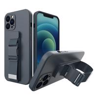 Hurtel Lanové pouzdro gelové pouzdro se šňůrkou na zavěšení iPhone 12 Pro Max navy blue 5907769329036