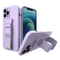 Hurtel Lanové pouzdro gelové pouzdro se šňůrkou řetízek kabelka šňůrka iPhone 12 mini fialová 5907769328824