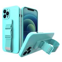 Hurtel Lanové pouzdro gelové pouzdro se šňůrkou řetízek kabelka šňůrka iPhone 12 Pro Max světle modrá 5907769329081