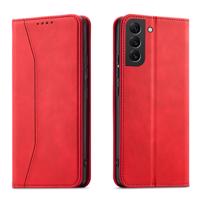 Hurtel Magnet Fancy Case pro Samsung Galaxy S22+ (S22 Plus) pouzdro na karty peněženka pouzdro na karty červená 5907769341786