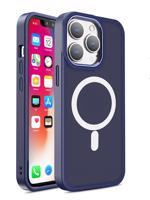 Hurtel Magnetické pouzdro s MagSafe Color Matte Case pro iPhone 15 Pro - tmavě modré 5907769357183