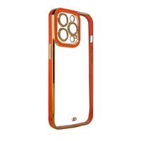 Hurtel Módní pouzdro pro iPhone 12 Pro gelové pouzdro se zlatým rámečkem červené 5907769342974