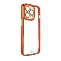 Hurtel Módní pouzdro pro iPhone 13 Pro Max gelové pouzdro se zlatým rámečkem červené 5907769343049