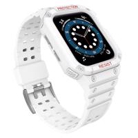 Hurtel Ochranný řemínek s pouzdrem pro Apple Watch 7 / 6 / 5 / 4 / 3 / 2 / SE (41 / 40 / 38 mm) pancéřový kryt hodinek bílý 5907769311932