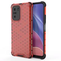 Hurtel Pancéřové pouzdro Honeycomb s gelovým rámem Xiaomi Redmi K40 Pro+ / K40 Pro / K40 / Poco F3 červené 5907769325151