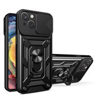 Hurtel Pancéřové pouzdro Hybrid Armor Camshield se stojánkem a krytem fotoaparátu pro iPhone 15 - černé 5907769357404