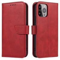 Hurtel Peněženkové pouzdro s flipovým stojánkem pro iPhone 15 Plus Magnet Case - červené 5907769356346