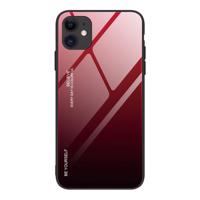 Hurtel Pouzdro Gradient Glass s tvrzeným sklem na iPhone 12 mini černo-červené 5907769323102