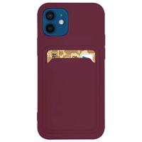 Hurtel Pouzdro na karty Silikonové peněženkové pouzdro s kapsou na doklady pro Samsung Galaxy A42 5G maroon 5907769333460