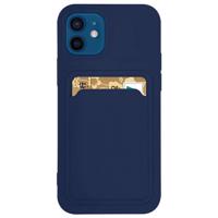 Hurtel Pouzdro na karty Silikonové peněženkové pouzdro s kapsou na doklady pro Samsung Galaxy S21 Ultra 5G navy blue 5907769333644