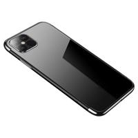 Hurtel Průhledné barevné gelové pouzdro s kovovým rámečkem iPhone 12 Pro Max černé 5907769323027