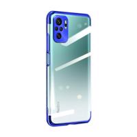 Hurtel Průhledné barevné gelové pouzdro s kovovým rámečkem Xiaomi Redmi Note 10 5G / Poco M3 Pro modré 5907769334740